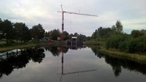 CUPLOK formställning och träknektar till formsättning av insugsvalv i vattenkraftverket.